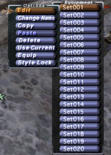 equip macro ffxi  To access another set