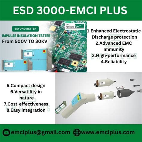 esd3000  By simply interchanging plug-in tips, you can test to risetime standards, as well as do ‘reality checks’ that indicate