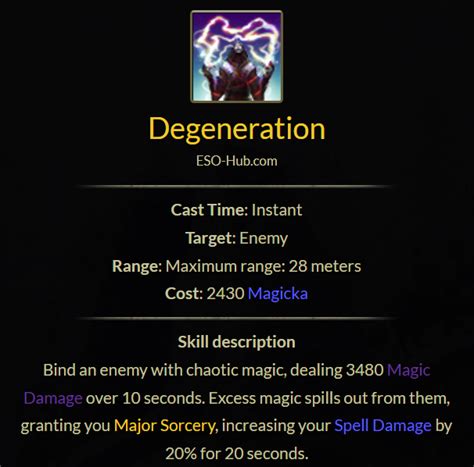 eso degeneration skill  Type: Active ability