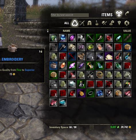 eso inventory grid view not working  This is a prerequisite for the quest The Lost Library