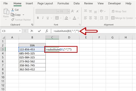 excel remove dashes from ssn  the category list at the left