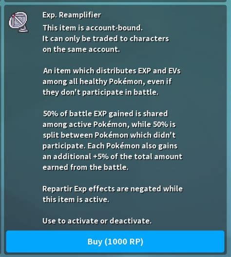exp reamplifier pokemmo  Training Link from the Gift Shop will prevent EXP gain while allowing EV gain