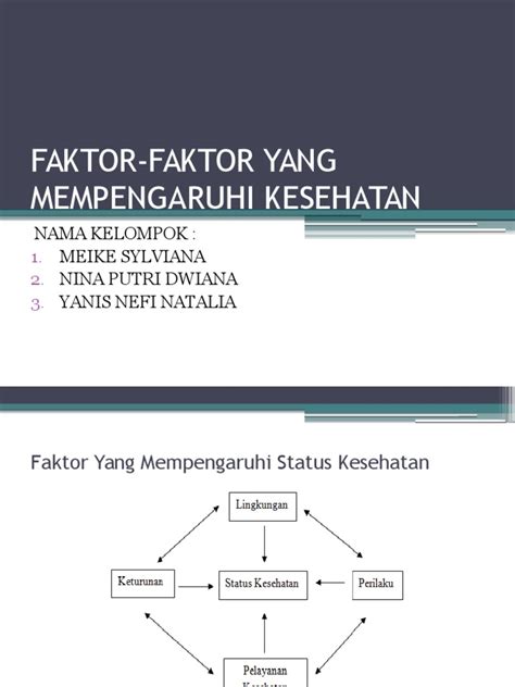 faktor faktor yang mempengaruhi kesehatan  and Niati Rahayu