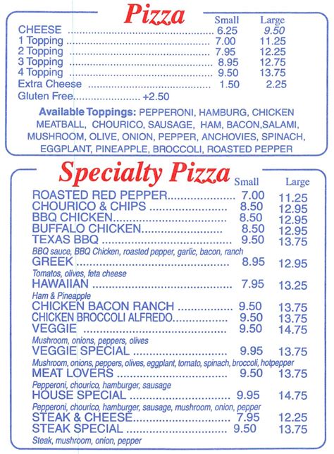 famous pizza tiverton menu  Famous Burger $7
