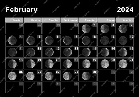 2024 February Calen2024 Moon Calendar Free Printable 8 Phases Of The Moon Printable - 8 Phases Of The Moon Printable