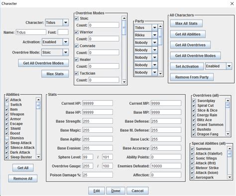 ffxed  -Go back into Edizon and restore the modified backup