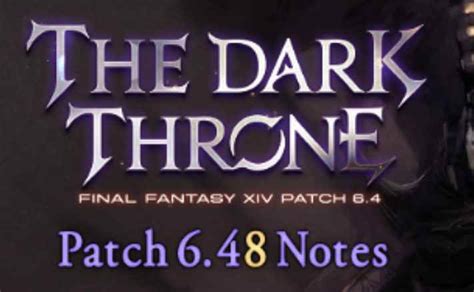 ffxiv 6.48 patch notes  I'll take the blame on this one happening, I was the MCH instantly