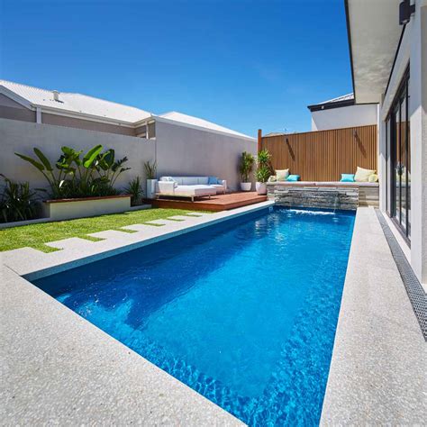 fibreglass swimming pools cairns  One of our most popular inground fiberglass pools with its stylish curves and full features including a splash pad, built-in spa and generous swimming area