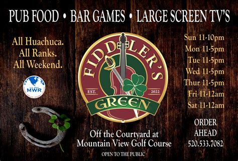 fiddlers green fort huachuca Both Fiddler’s Green and the extraordinary Mountain View Golf Course are open to the public