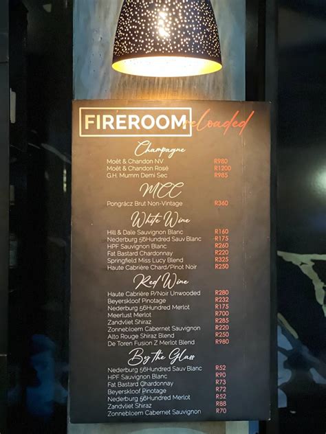 fire room midrand menu  Excellent space - a hidden gem