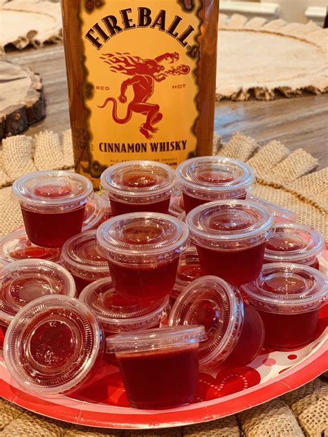 fireball jello shot recipes  The basic method is as follows: boil one cup of water, add one packet of jello, mix two minutes (don’t skimp on this it will be grainy!), add one cup alcohol, pour into little cups