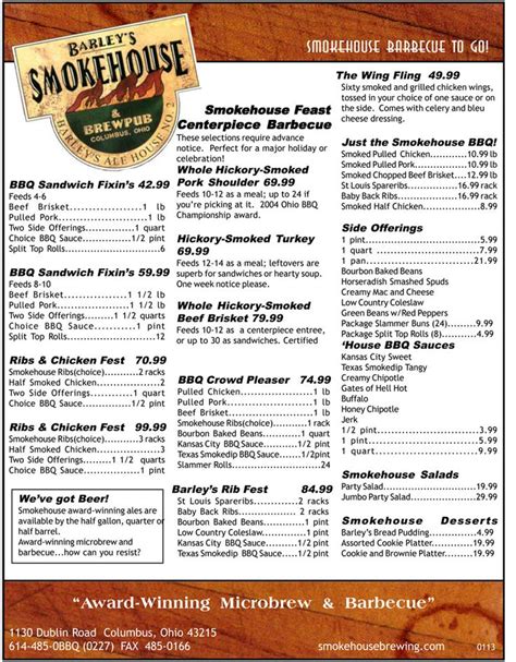 fjs smokehouse menu  We were in the National