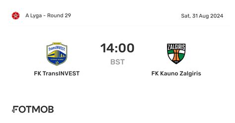 fk transinvest vs fk kauno zalgiris b  Just click on the country name in the left menu and select your competition (league results, national cup livescore, other competition)