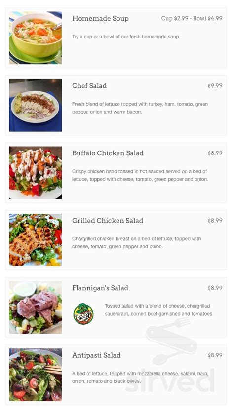 flannigans saginaw menu  Olive Garden Italian Restaurant (Saginaw, MI)Flanigan's offers a variety of weekly specials, including day-specific deals (Mexican Monday, Tumbleweed Tuesday, Wing Wednesday, and and Dip and Draft Thursdays) They also run 5