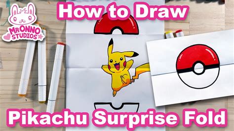 folding surprise pokemon  3) Fold the bottom half of the paper up to the top