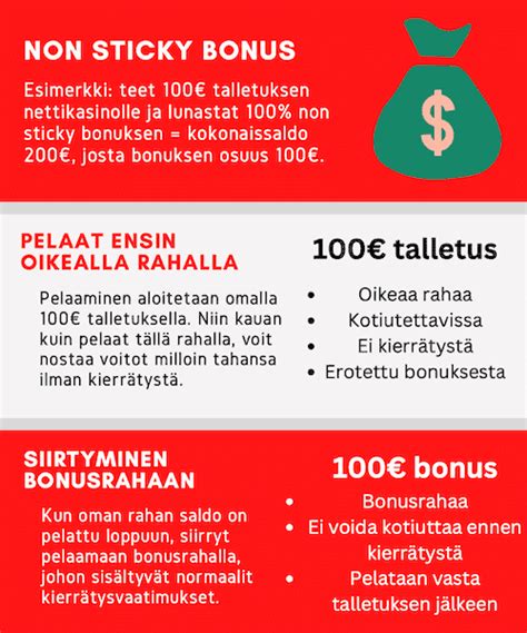 forfeitable bonukset  Jos saamasi kasinobonus on tyypiltään forfeitable tai non sticky bonus, on sinulla paremmat