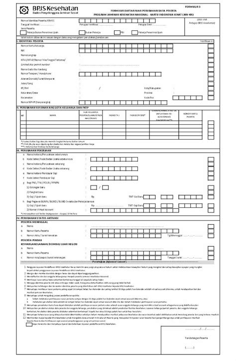 formulir perubahan data bpjs kesehatan online  BPJS Kesehatan care center