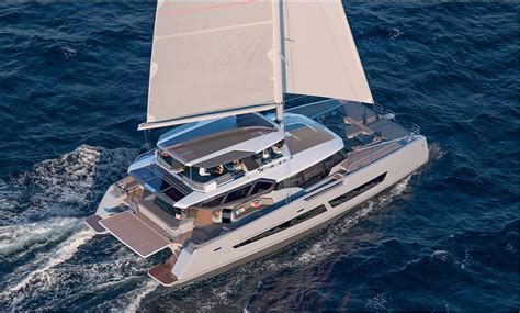 fountaine pajot  With three distinct seating areas, including one with a dining table, there’s room for more than a baker’s dozen people