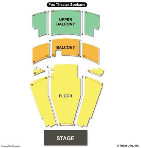 fox theater spokane seating chart with seat numbers  1-3-5-7-9) and the other side are even (ex