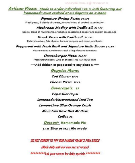 franks hoppy bistro menu  Smokehouse BBQ, The Relief & ResourceFind 11 listings related to Secret Bar And Bistro in Waterford on YP