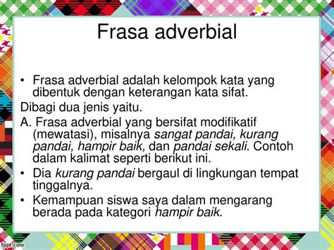 frasa adverbial contoh Kategori Frasa