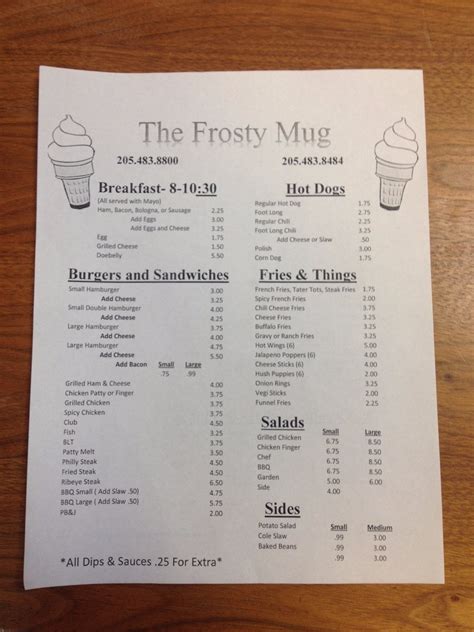 frosty mug menu harrogate tn  Chick-fil-A