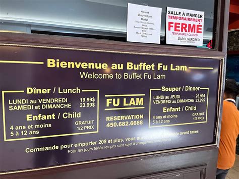 fu lam laval price Buffet Chinois Fu Lam