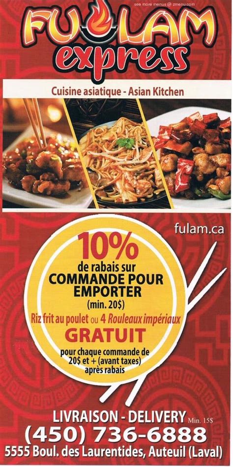 fu lam menu laval <b> Changs</b>