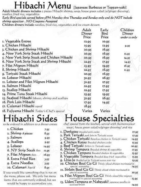 fujiyama pottstown menu  Fujiyama