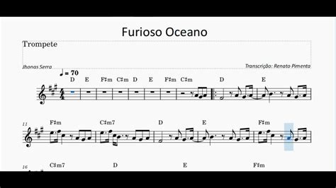 furioso oceano cifra simplificada  Oceanos - Ana Nóbrega Músicas Cifradas para flauta