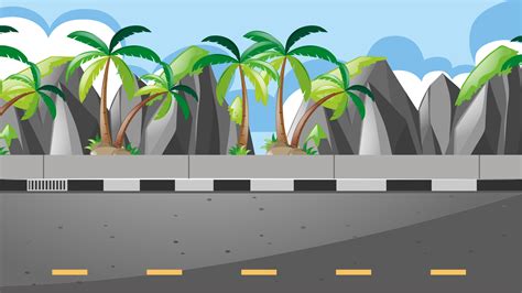 gambar animasi jalan raya dari samping  Gambar