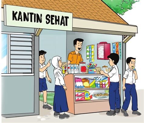 gambar kantin kartun Biarkan lantai polos tanpa karpet