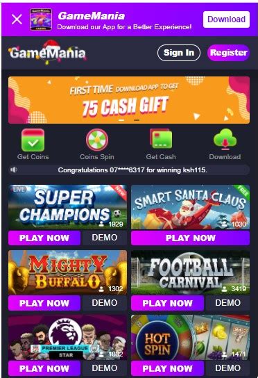 gamemania login kenya  Join other Kenyans now on a Journey to Greatness with Real money online Casino