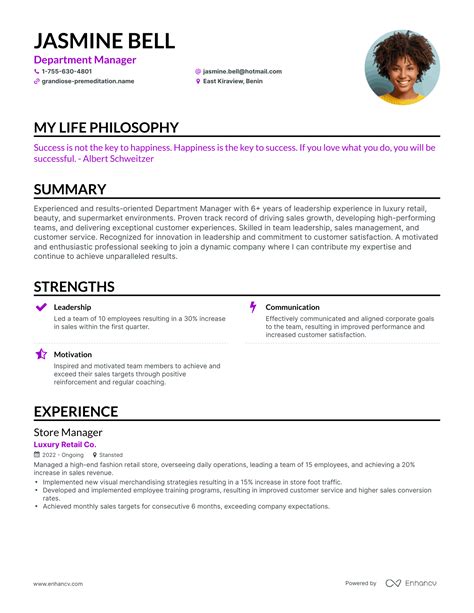 games department manager resume examples  This