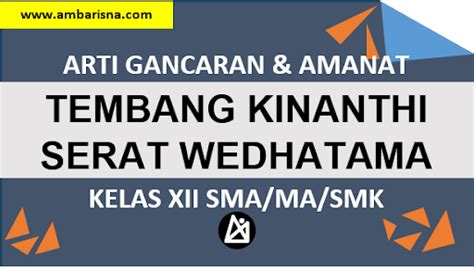 gancaran tembang kinanthi serat wedhatama  Artinya : Selanjutnya, perbanyaklah rasa syukurmu