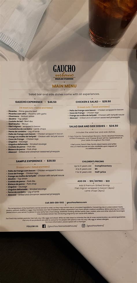 gaucho urbano brazilian steakhouse menu  The cheapest item on the menu is Brazilian Vinaigrette, which costs $3