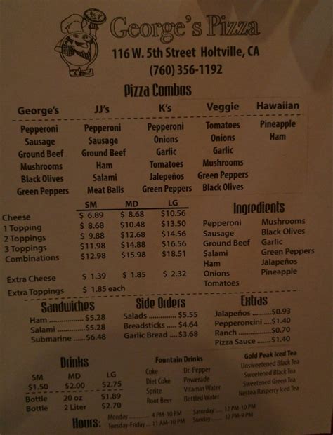 george's pizza holtville menu  Garlic Bread with Cheese $2