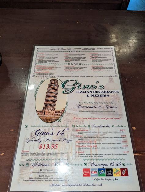 gino's muskogee menu  160 reviews