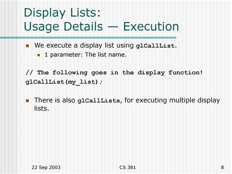 glcalllist  The display lists are created with glNewList