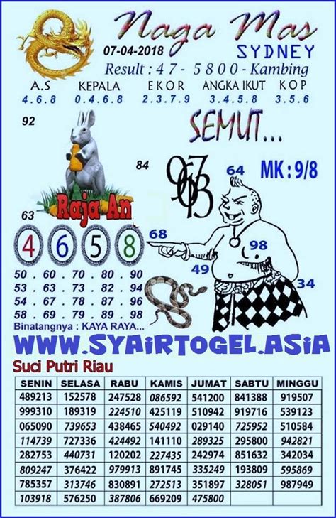 gmbr syair togel master sydney 10 februari 2018 pinterest