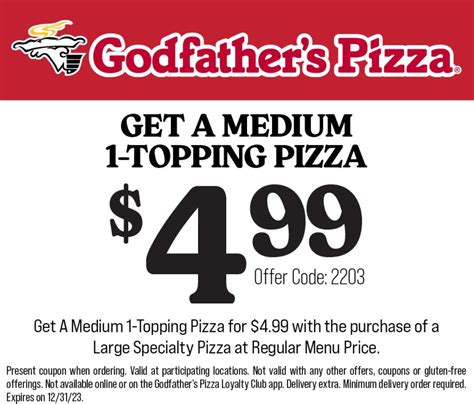 godfathers pizza coupons  Today