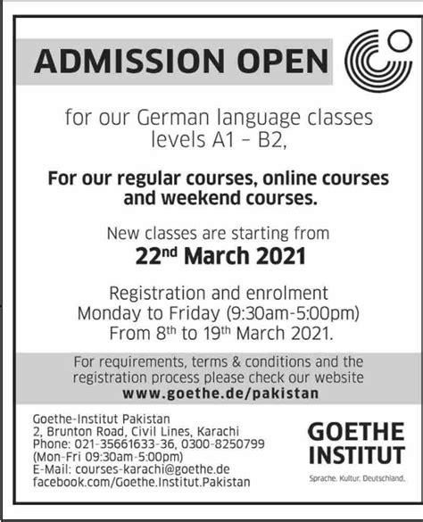 goethe-institut karachi exam date 2023 2023 (A1 and A2 Only) 25