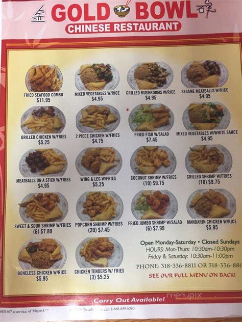 gold bowl vidalia la menu  Filter by rating