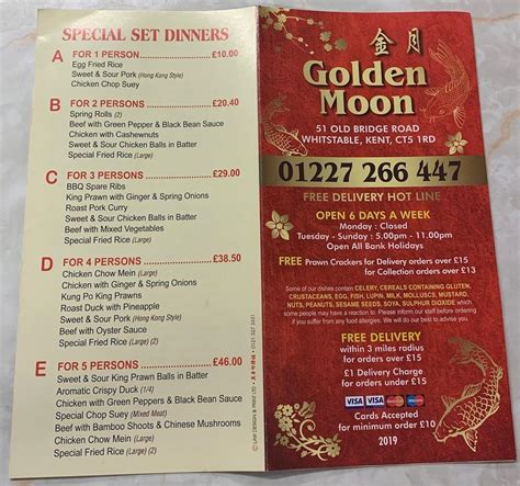 golden moon chinese takeaway whitstable menu  Seasalter Kent