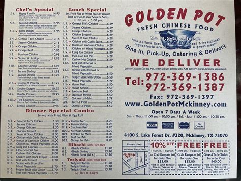 golden pot mckinney menu Last updated on 10/29/2023