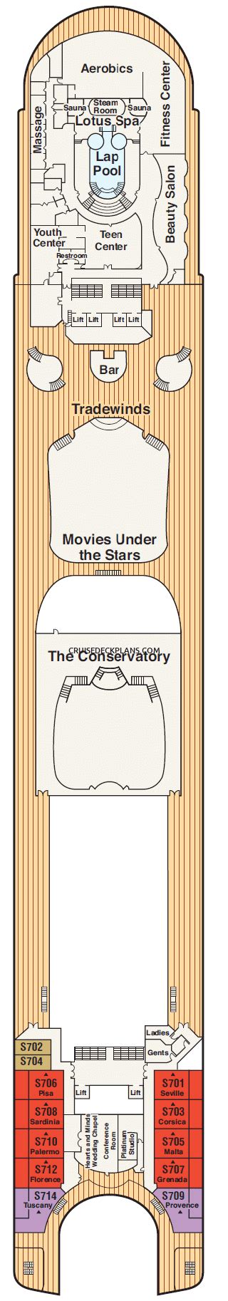 golden princess deck plan  Scroll over cabin (stateroom) tiles below to click and watch videos