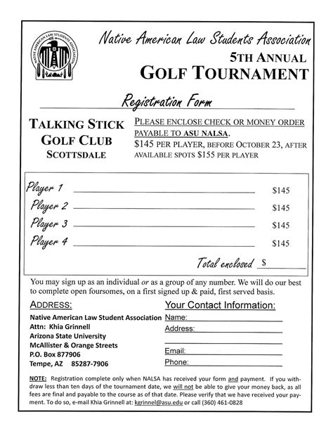 golf outing registration form template  Browse the library of Education forms online!