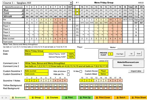 golf tournament template excel  For each pair of teams in the first round, there will be a second round spot created