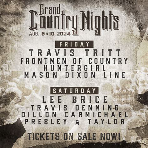 grand country nights festival  2023 Justin Moore, Gary Allan, Sawyer Brown, and BlackHawk Grand Country Nights Festival 2023, Hinckley; 1 person going