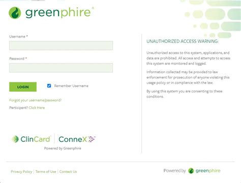 greenphire clincard login  *